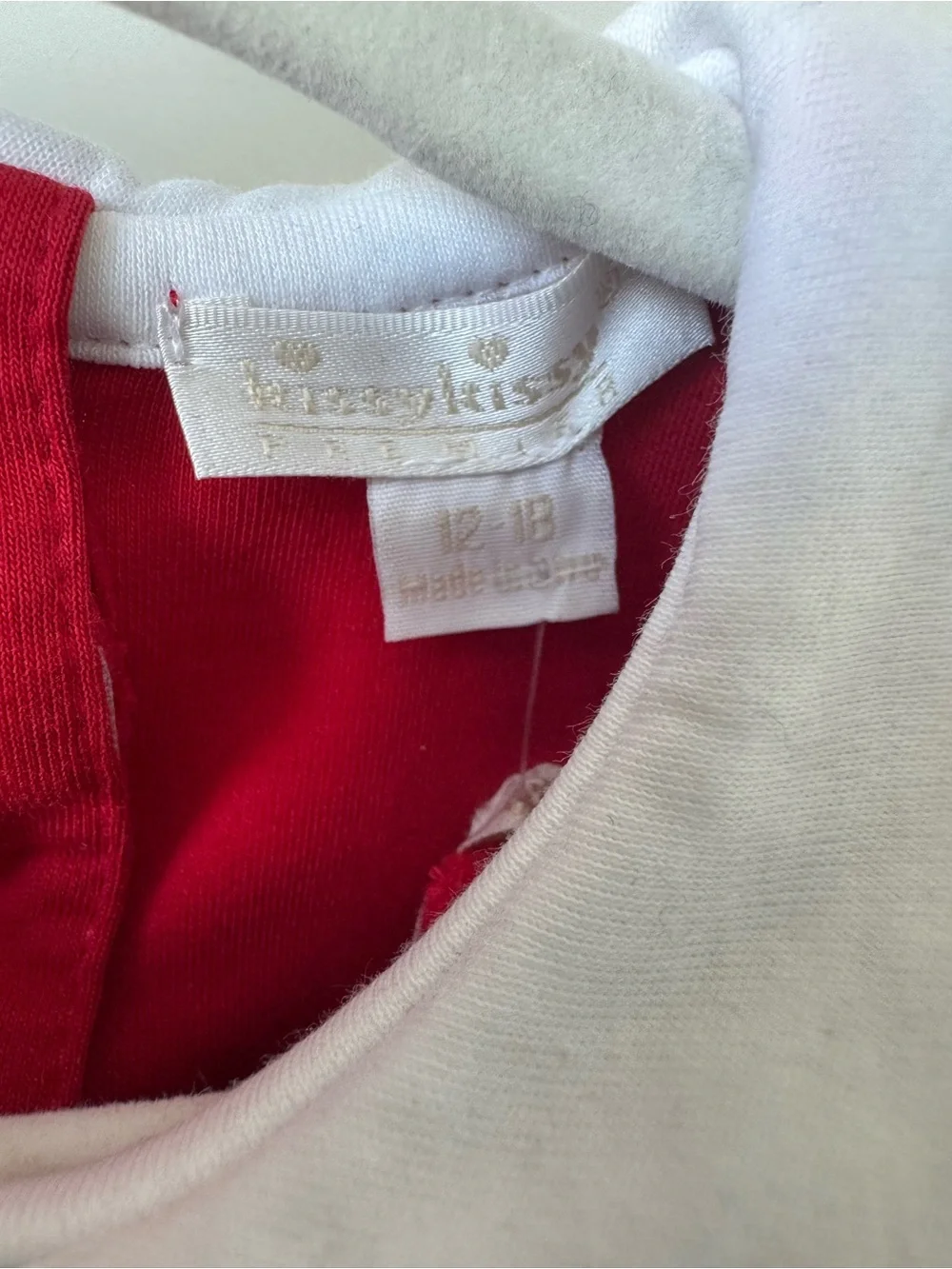 Kissy Kissy Baby Red Smocked Festive Dress Size 12-18 Months EUC Like New